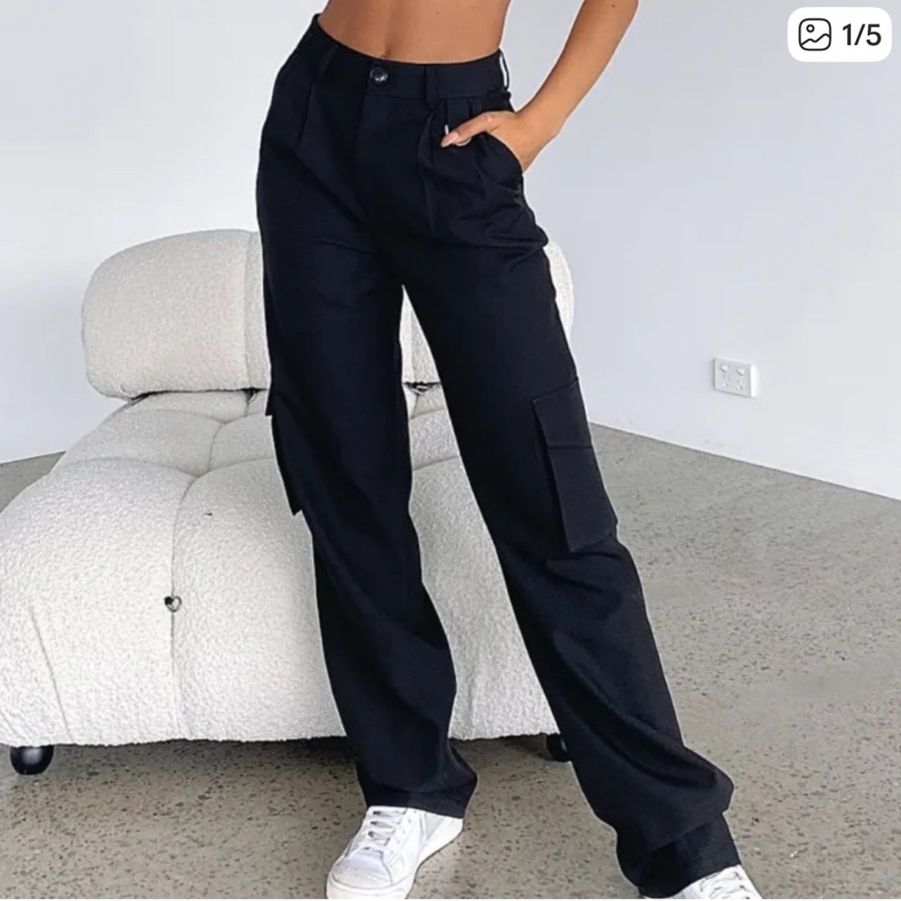 White Fox Boutique Black Cargo Pants